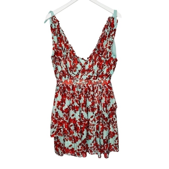 La Maison Talulah Superbloom Mini Dress Red Blue Size L - Picture 7 of 16
